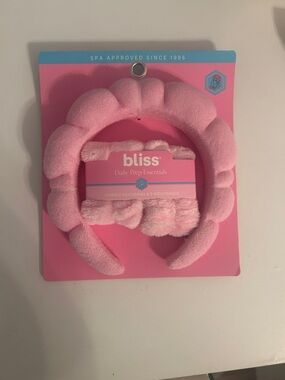 Bliss Light Pink Plush Bubble Headband & Wristbands Set